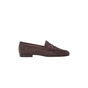 NEW SAM EDELMAN women's loraine woven leather chain detail vamp loafers in dark